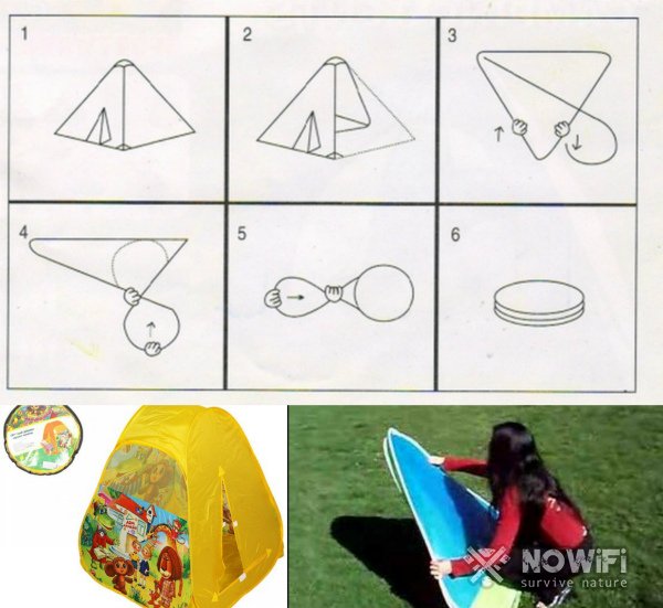 Как собрать детскую треугольную палатку